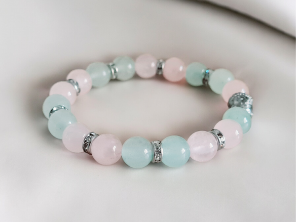 Bracelet aventurine et quartz rose anti-stress